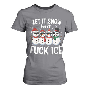 Anti ICE Christmas T Shirt For Women Funny Snowman Cute Finger Let It Snow Funny FDT TS10 Charcoal Print Your Wear