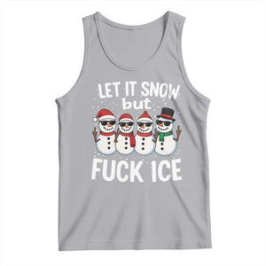 Anti ICE Christmas Tank Top Funny Snowman Cute Finger Let It Snow Funny FDT TS10 Athletic Heather Print Your Wear