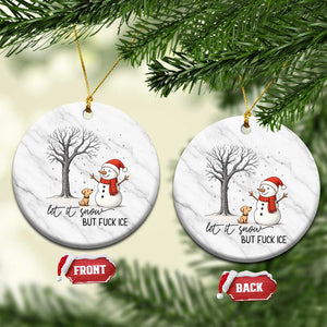 Let It Snow But Fuck Ice Ceramic Ornament Funny Snowman Christmas Winter TS10 1pc White Marble Print Your Wear