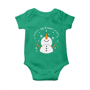 Anti ICE Christmas Baby Onesie Let It Snow But Fuck Ice Cute Snowman Winter TS10 Irish Green Print Your Wear