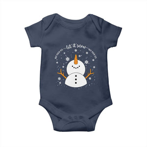 Anti ICE Christmas Baby Onesie Let It Snow But Fuck Ice Cute Snowman Winter TS10 Navy Print Your Wear