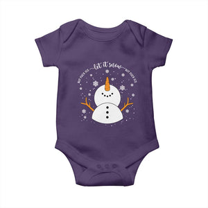 Anti ICE Christmas Baby Onesie Let It Snow But Fuck Ice Cute Snowman Winter TS10 Purple Print Your Wear