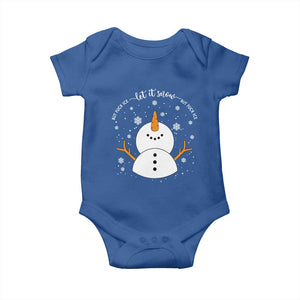Anti ICE Christmas Baby Onesie Let It Snow But Fuck Ice Cute Snowman Winter TS10 Royal Blue Print Your Wear