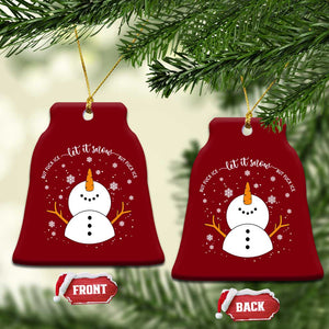 Anti ICE Christmas Ceramic Ornament Let It Snow But Fuck Ice Cute Snowman Winter TS10 Print Your Wear