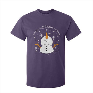 Anti ICE Christmas T Shirt For Kid Let It Snow But Fuck Ice Cute Snowman Winter TS10 Purple Print Your Wear