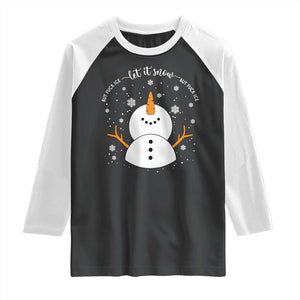 Anti ICE Christmas Raglan Shirt Let It Snow But Fuck Ice Cute Snowman Winter TS10 Black White Print Your Wear