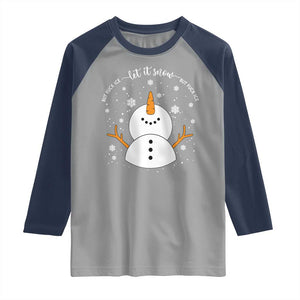 Anti ICE Christmas Raglan Shirt Let It Snow But Fuck Ice Cute Snowman Winter TS10 Sport Gray Navy Print Your Wear