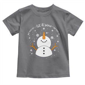 Anti ICE Christmas Toddler T Shirt Let It Snow But Fuck Ice Cute Snowman Winter TS10 Charcoal Print Your Wear