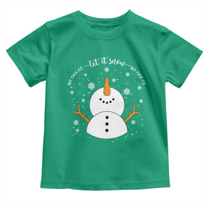 Anti ICE Christmas Toddler T Shirt Let It Snow But Fuck Ice Cute Snowman Winter TS10 Irish Green Print Your Wear