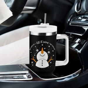 Anti ICE Christmas Tumbler With Handle Let It Snow But Fuck Ice Cute Snowman Winter TS10 Print Your Wear
