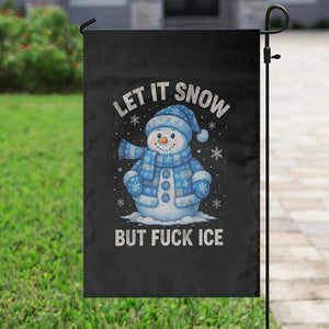 Anti ICE Christmas Garden Flag Retro Blue Snowman Let It Snow But Fuck Ice TS10 Print Your Wear