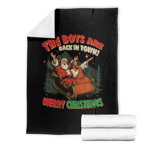 The Boys Are Back in Town Christmas Throw Blanket Funny Santa Jesus TS10 Black Print Your Wear