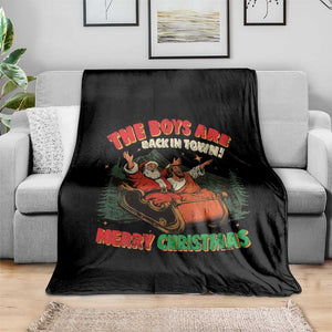 The Boys Are Back in Town Christmas Throw Blanket Funny Santa Jesus TS10 Print Your Wear