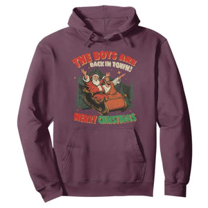 The Boys Are Back in Town Christmas Hoodie Funny Santa Jesus TS10 Maroon Print Your Wear