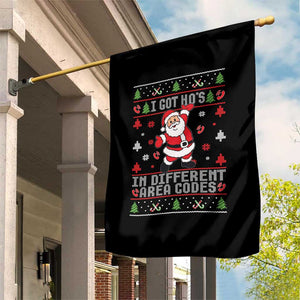 Funny Santa Ugly Christmas Garden Flag I Got Hos in Different Area Codes TS10 Print Your Wear