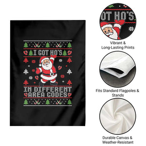 Funny Santa Ugly Christmas Garden Flag I Got Hos in Different Area Codes TS10 Print Your Wear