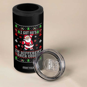 Funny Santa Ugly Christmas 4 in 1 Can Cooler Tumbler I Got Hos in Different Area Codes TS10 Print Your Wear