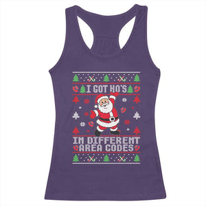 Funny Santa Ugly Christmas Racerback Tank Top I Got Hos in Different Area Codes TS10 Purple Print Your Wear