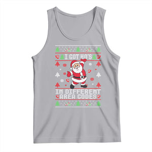 Funny Santa Ugly Christmas Tank Top I Got Hos in Different Area Codes TS10 Athletic Heather Print Your Wear