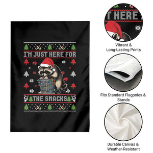Funny Raccoon Ugly Christmas Garden Flag I'm Just Here for The Snacks Cute Trash Panda TS10 Print Your Wear