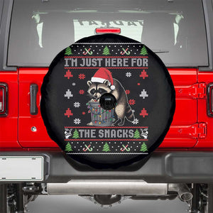 Funny Raccoon Ugly Christmas Spare Tire Cover I'm Just Here for The Snacks Cute Trash Panda TS10 Black Print Your Wear