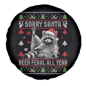 Funny Raccoon Ugly Christmas Spare Tire Cover Cute Trash Panda Sorry Santa Been Feral All Year TS10 Print Your Wear