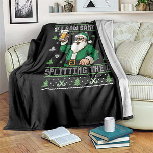 Funny Santa Ugly Christmas Throw Blanket Drinking Beer Splitting G Inappropriate Adult Humor TS10 Print Your Wear