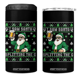 Funny Santa Ugly Christmas 4 in 1 Can Cooler Tumbler Drinking Beer Splitting G Inappropriate Adult Humor TS10 One Size: 16 oz Black Print Your Wear