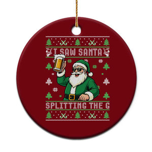 Funny Santa Ugly Christmas Ceramic Ornament Drinking Beer Splitting G Inappropriate Adult Humor TS10 1pc Red Print Your Wear
