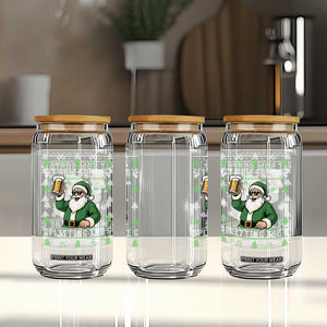 Funny Santa Ugly Christmas Glass Can Drinking Beer Splitting G Inappropriate Adult Humor TS10 Print Your Wear