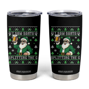 Funny Santa Ugly Christmas Tumbler Cup Drinking Beer Splitting G Inappropriate Adult Humor TS10 Black Print Your Wear