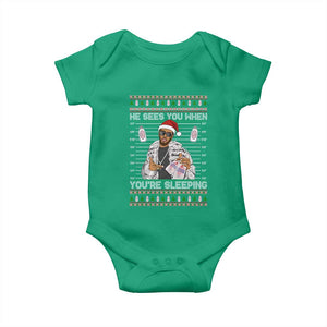 Funny Christmas Diddy Baby Onesie Diddy Sees You When Youre Sleeping Ugly Xmas TS10 Irish Green Print Your Wear