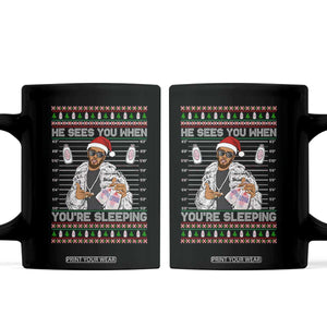 Funny Christmas Diddy Coffee Mug Diddy Sees You When Youre Sleeping Ugly Xmas TS10 Black Print Your Wear