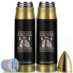 Funny Christmas Diddy Bullet Tumbler Diddy Sees You When Youre Sleeping Ugly Xmas TS10 Black Print Your Wear