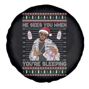Funny Christmas Diddy Spare Tire Cover Diddy Sees You When Youre Sleeping Ugly Xmas TS10 Print Your Wear