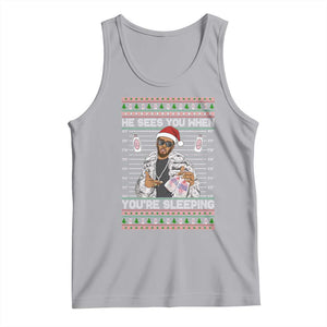 Funny Christmas Diddy Tank Top Diddy Sees You When Youre Sleeping Ugly Xmas TS10 Athletic Heather Print Your Wear