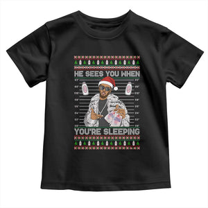 Funny Christmas Diddy Toddler T Shirt Diddy Sees You When Youre Sleeping Ugly Xmas TS10 Black Print Your Wear