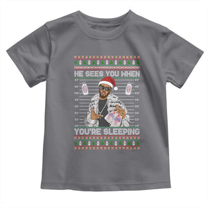 Funny Christmas Diddy Toddler T Shirt Diddy Sees You When Youre Sleeping Ugly Xmas TS10 Charcoal Print Your Wear