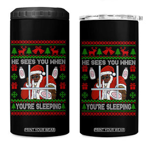 Funny Christmas Diddy 4 in 1 Can Cooler Tumbler Diddy Sees You When Youre Sleeping Dirty Ugly Xmas TS10 One Size: 16 oz Black Print Your Wear