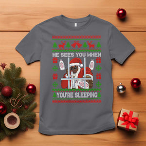 Funny Christmas Diddy T Shirt Diddy Sees You When Youre Sleeping Dirty Ugly Xmas TS10 Charcoal Print Your Wear