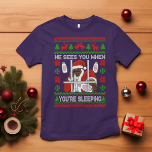 Funny Christmas Diddy T Shirt Diddy Sees You When Youre Sleeping Dirty Ugly Xmas TS10 Purple Print Your Wear
