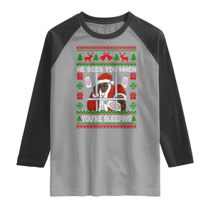 Funny Christmas Diddy Raglan Shirt Diddy Sees You When Youre Sleeping Dirty Ugly Xmas TS10 Sport Gray Black Print Your Wear