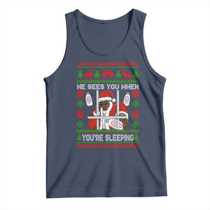 Funny Christmas Diddy Tank Top Diddy Sees You When Youre Sleeping Dirty Ugly Xmas TS10 Navy Print Your Wear