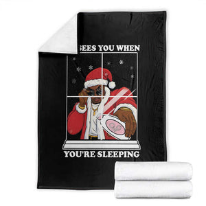 Funny Christmas Diddy Throw Blanket He Sees You When Youre Sleeping Dirty Ugly Xmas TS10 Black Print Your Wear