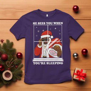 Funny Christmas Diddy T Shirt He Sees You When Youre Sleeping Dirty Ugly Xmas TS10 Purple Print Your Wear