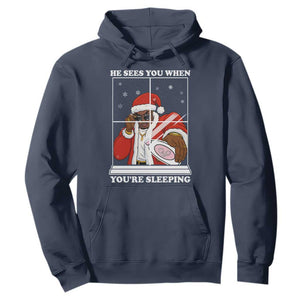 Funny Christmas Diddy Hoodie He Sees You When Youre Sleeping Dirty Ugly Xmas TS10 Navy Print Your Wear
