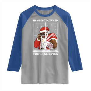 Funny Christmas Diddy Raglan Shirt He Sees You When Youre Sleeping Dirty Ugly Xmas TS10 Sport Gray Royal Print Your Wear