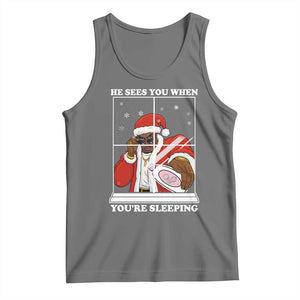 Funny Christmas Diddy Tank Top He Sees You When Youre Sleeping Dirty Ugly Xmas TS10 Black Heather Print Your Wear