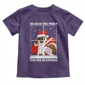 Funny Christmas Diddy Toddler T Shirt He Sees You When Youre Sleeping Dirty Ugly Xmas TS10 Purple Print Your Wear
