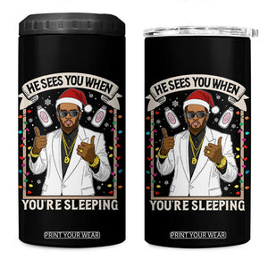 Funny Christmas Diddy 4 in 1 Can Cooler Tumbler He Sees You When Youre Sleeping Dirty Xmas Lights TS10 One Size: 16 oz Black Print Your Wear